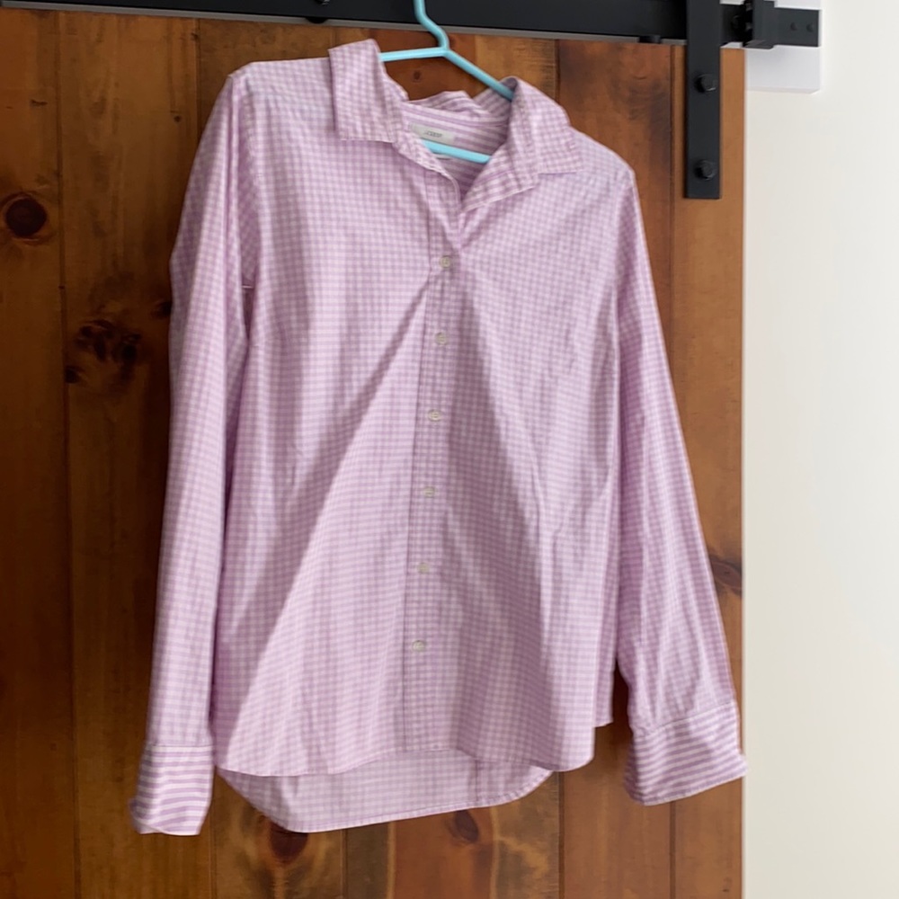 J.Crew Stretch Perfect button down blouse, size XL. Buffalo check.